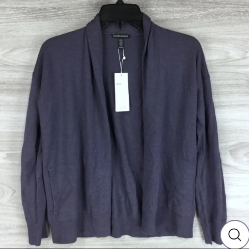 Eileen Fisher Open Front Extra Fine Merino Wool Cardigan Size XXS